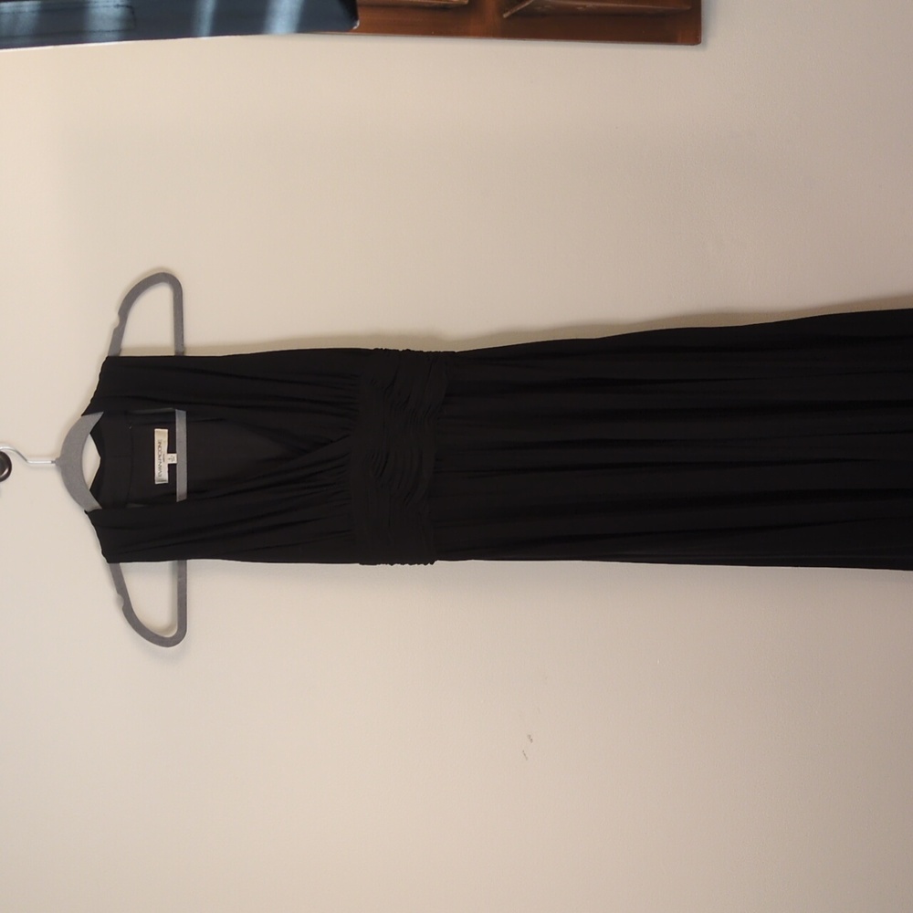 Evan Picone Sleeveless Halter Ruched Pleat Dress Size 4 Black